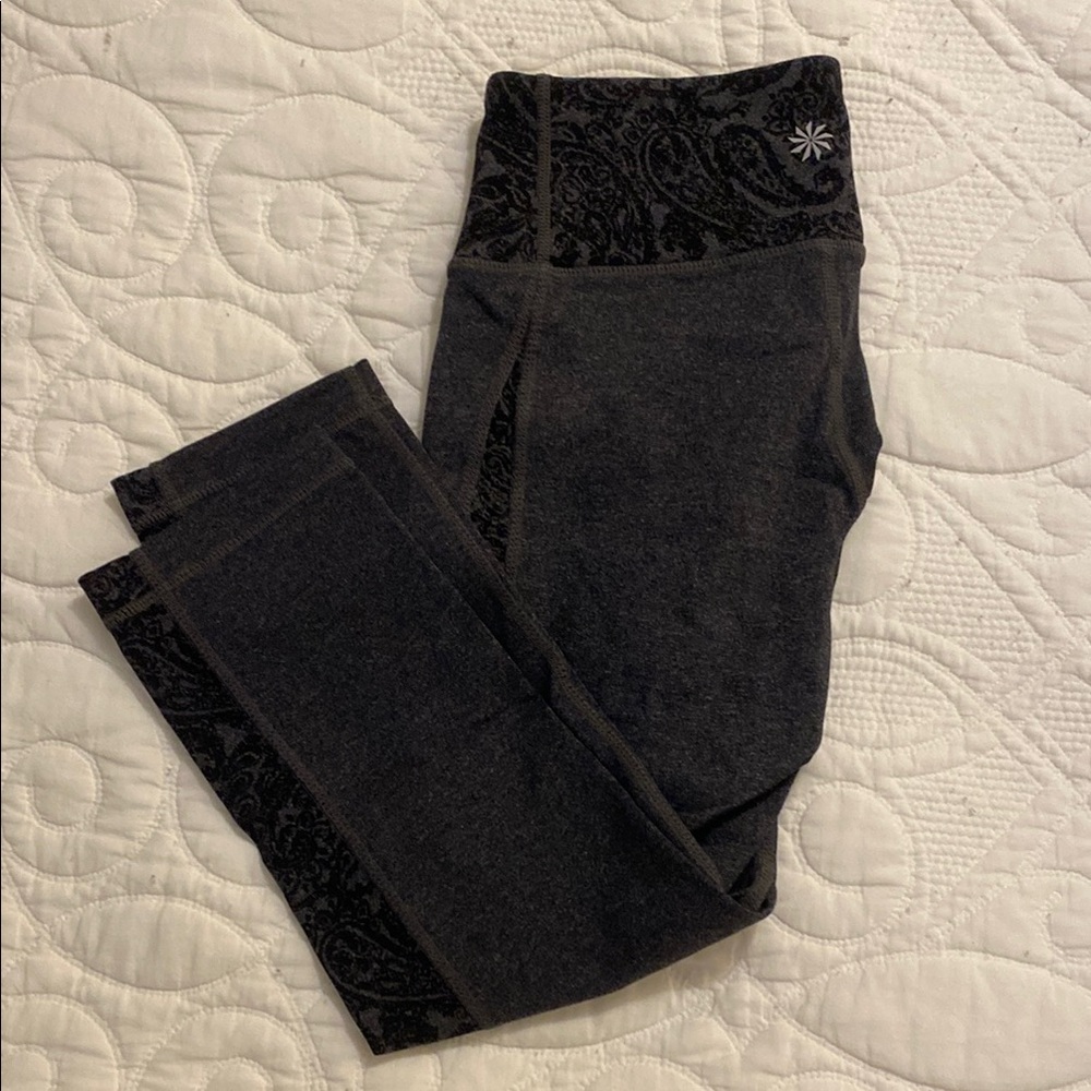 Athleta Dark Gray Patterned Leggings